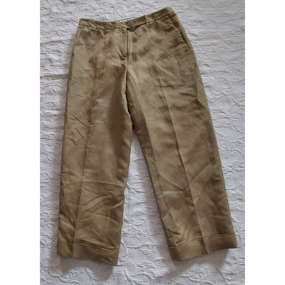Judith Hart Dress Pants Women Size 8P, Linen,Rayón, Green,Pockers,14 Inch Waist